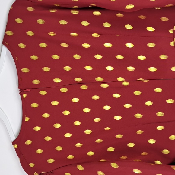 SHEIN Gold Dots Burgundy Red Tunic Size XL US 12 - Picture 5 of 15